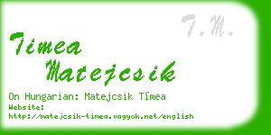 timea matejcsik business card