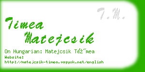 timea matejcsik business card